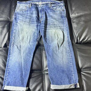 Levi's 569 Men's Straight Jeans Blue Denim Relaxed Fit Cuffed 5-Pocket W40 L30